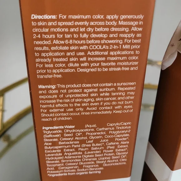 ✨️HP✨️NIB COOLA Sunless Tan Firming Lotion and COOLA Tan Applicator Mitt - Picture 6 of 9